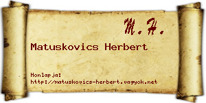 Matuskovics Herbert névjegykártya